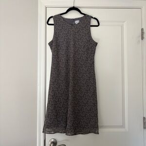 Ann Taylor Loft Women’s Vintage Charcoal Patterned Sleeveless Midi Dress